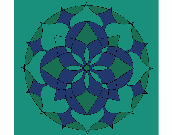 Coloring page Mandala 14 painted bysparker