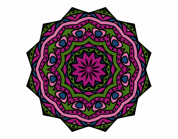 Coloring page Mandala with stratum painted bysparker