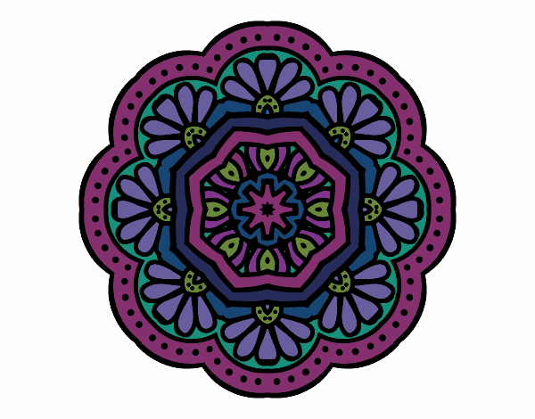 Coloring page modernist mosaic mandala painted bysparker