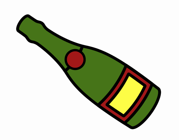Coloring page Champagne bottle painted bymysterygal