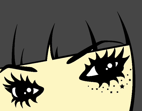 Coloring page Emo eyes painted bymysterygal
