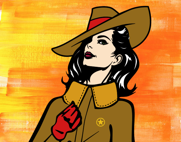 Coloring page Sophisticated woman painted byfrankiek
