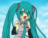 Coloring page Miku Hatsune vocaloid painted byrinto