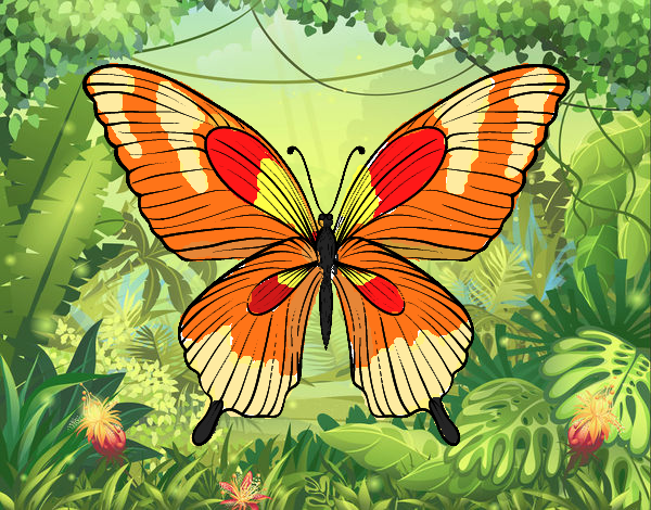 Coloring page Tropical butterfly painted byWendyJ