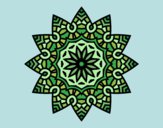 Coloring page Mandala flowery star painted bylilarn97