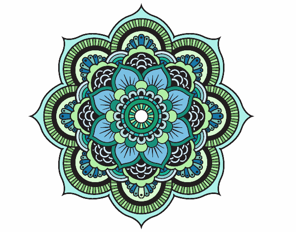 Coloring page Mandala oriental flower painted bylilarn97