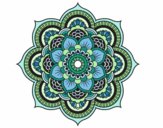 Coloring page Mandala oriental flower painted bylilarn97