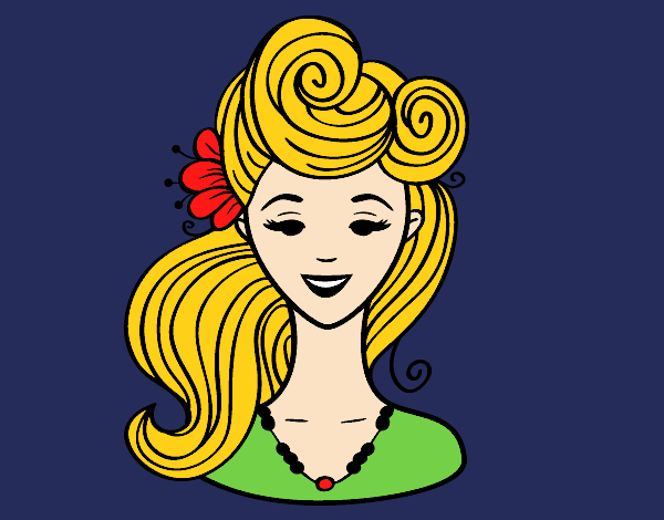 Coloring page Pin-up hairstyle  painted bybarbie_kil