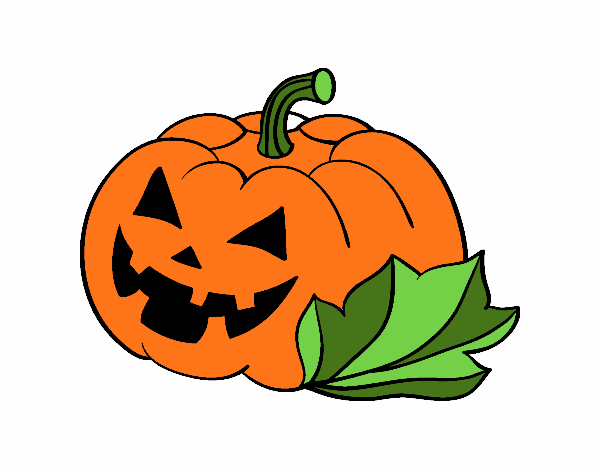 Coloring page Decorated halloween pumpkin painted byjody