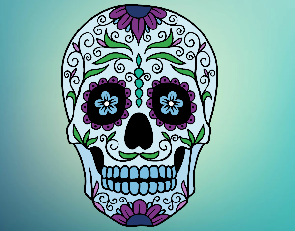 Coloring page Mexican skull painted byLala B