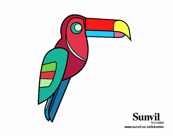 Coloring page Toucan bird painted byjody