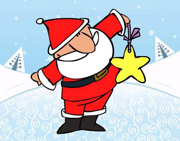 Coloring page Santa Claus with star painted byZoeTemple
