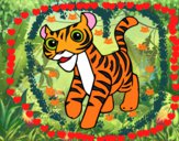 Coloring page A tiger painted bykitcat