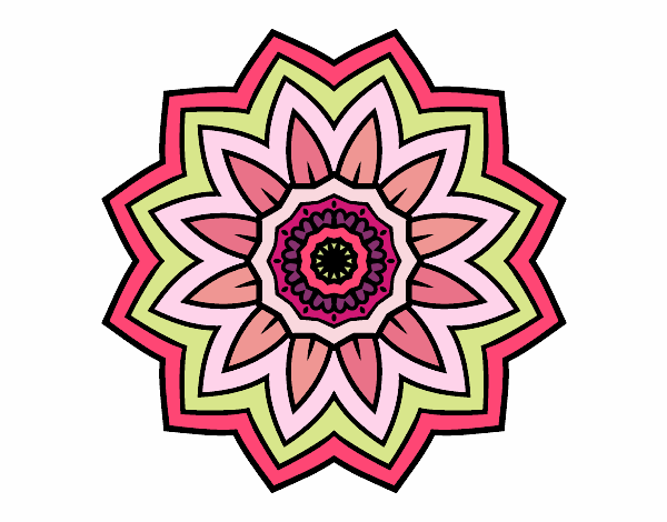 Coloring page Flower mandala of sunflower painted bybubica