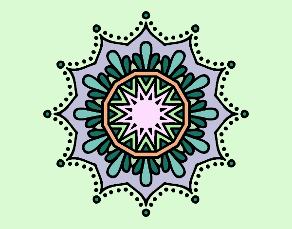 Coloring page Snow flower mandala painted bybubica