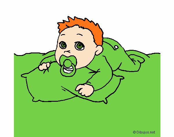 Coloring page Baby playing painted bySydney