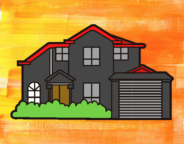 Coloring page Detached house painted byCubeGames