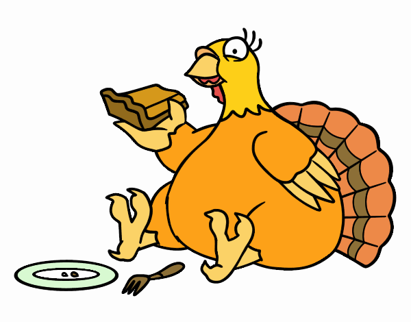 Coloring page Fat turkey painted byvane30