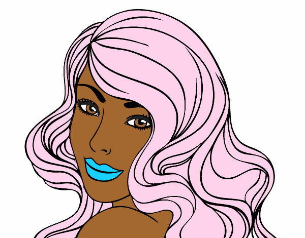 Coloring page Young girl painted bySydney