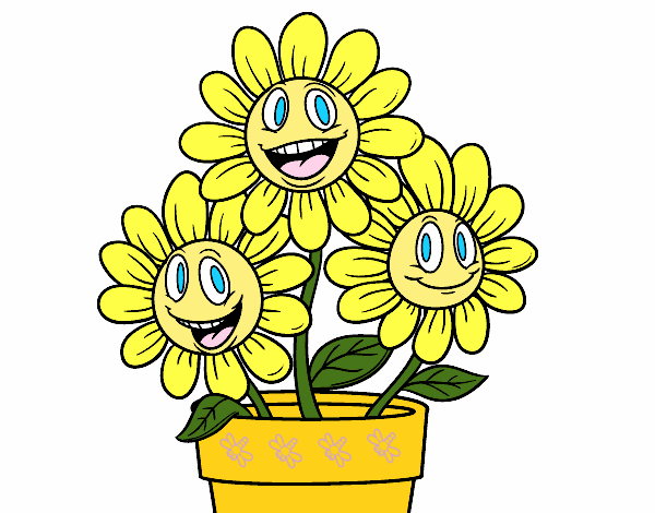 Coloring page Flower pot painted byMrsCarman