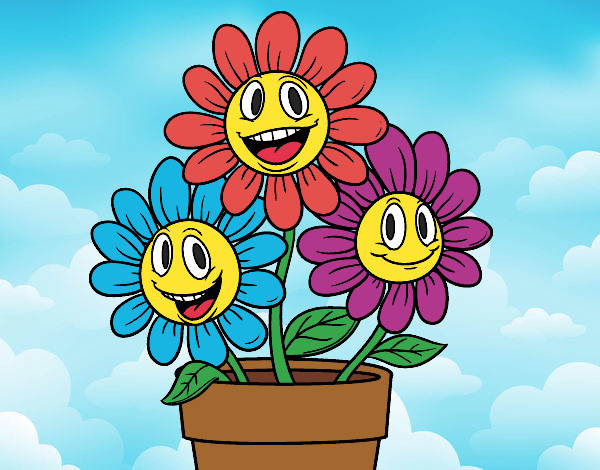 Coloring page Flower pot painted byTheColor