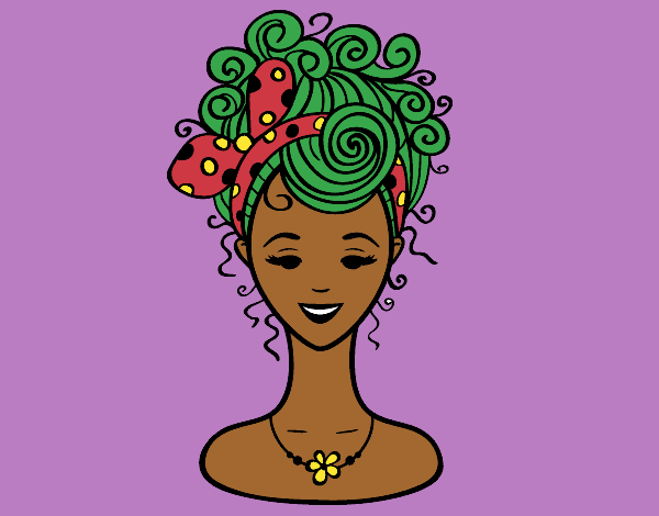 Coloring page Hairstyle with loop painted byTheColor