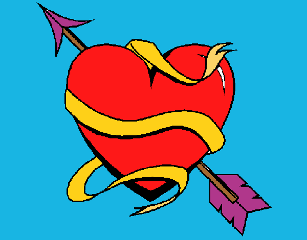 Coloring page Heart with arrow painted byTheColor