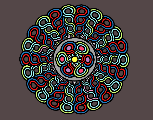 Coloring page Mandala braided painted byMrsCarman