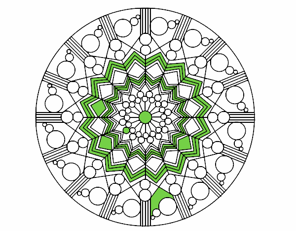 Coloring page Mandala flower with circles painted byMrsCarman