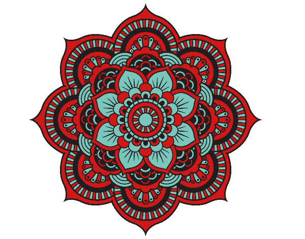 Coloring page Mandala oriental flower painted byMrsCarman