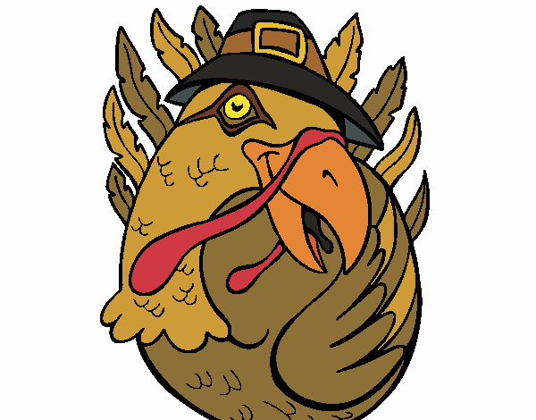 Coloring page Pilgrim turkey painted byCazzi2o15