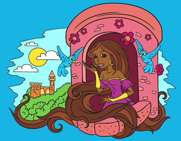Coloring page Princess Rapunzel painted byTheColor