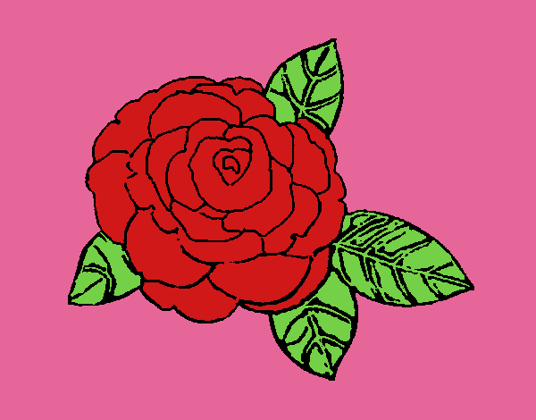 Coloring page Rose painted byTheColor