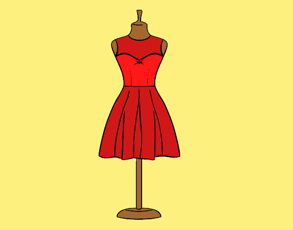 Coloring page Strapless dress painted byTheColor