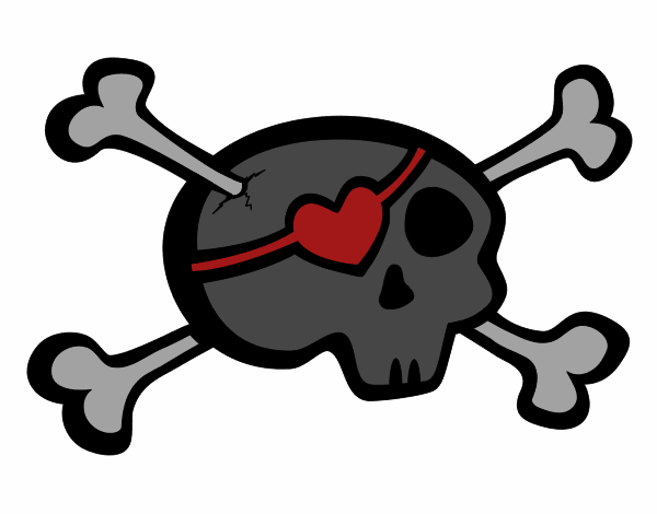 Coloring page Emo skull painted bydarkmoon