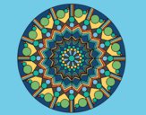 Coloring page Mandala flower with circles painted byG222