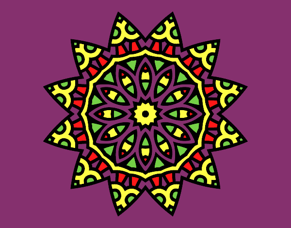 Coloring page Mandala star painted byG222