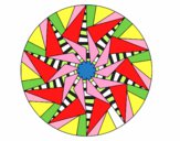 Coloring page Mandala triangular sun painted byalanstark