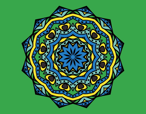 Coloring page Mandala with stratum painted byG222