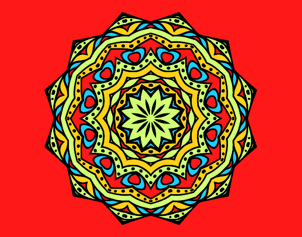 Coloring page Mandala with stratum painted byG222