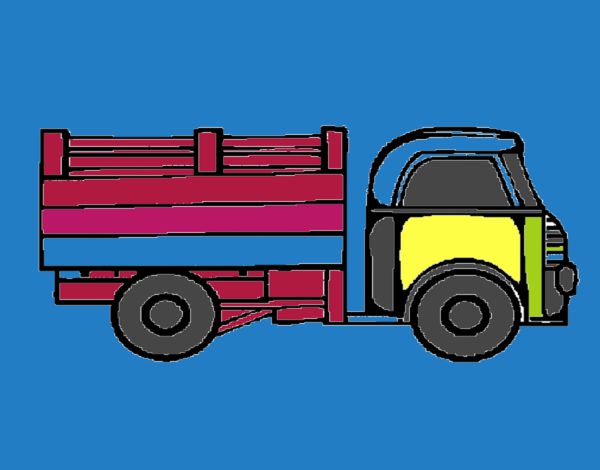 Coloring page Pick-up truck painted byleslie