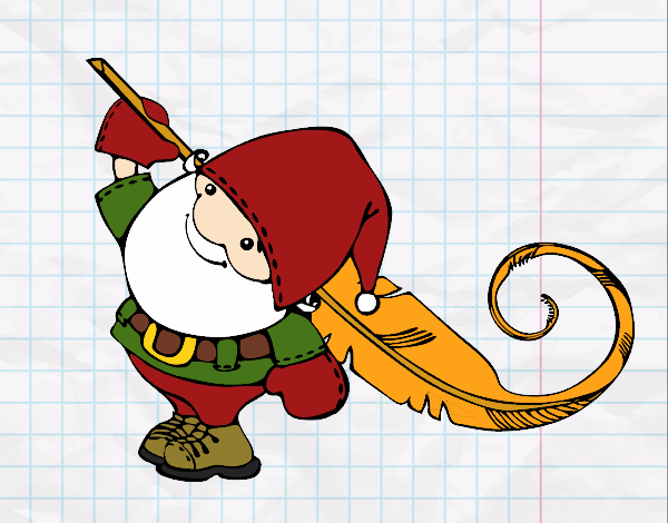 Coloring page Santa Claus with a feather painted bybarbie_kil