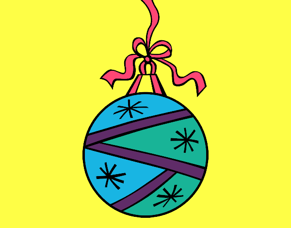 Coloring page A Christmas round ball painted bymindella