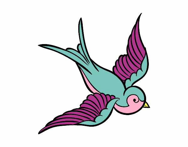 Coloring page Bird tattoo painted byjessica88