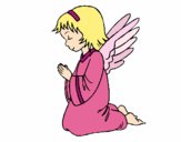 Coloring page Angel praying painted bystefania