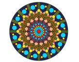 Coloring page Mandala flower with circles painted bymvranovska