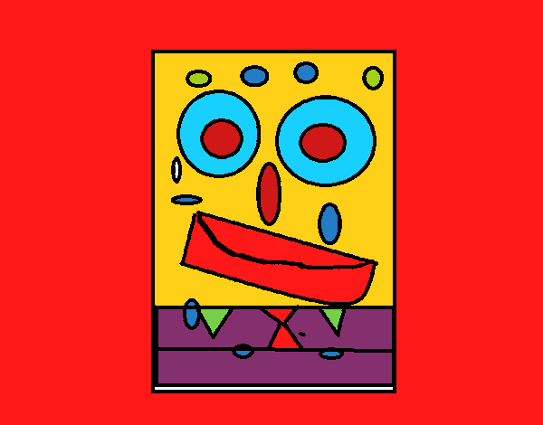Coloring page SpongeBob Square painted bymindella