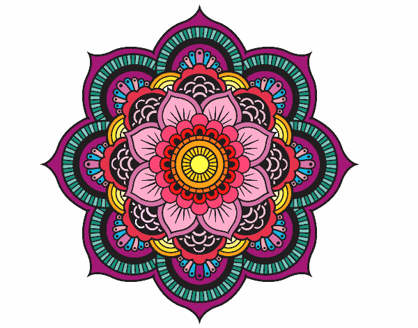 Coloring page Mandala oriental flower painted bymvranovska