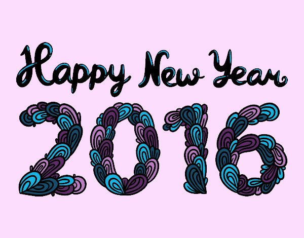 Coloring page Happy New Year 2016 painted byTheColor