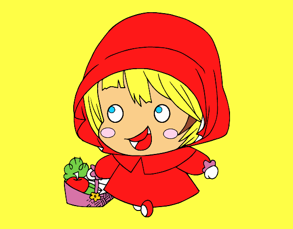 Coloring page Little Red Ridinghood painted bymindella